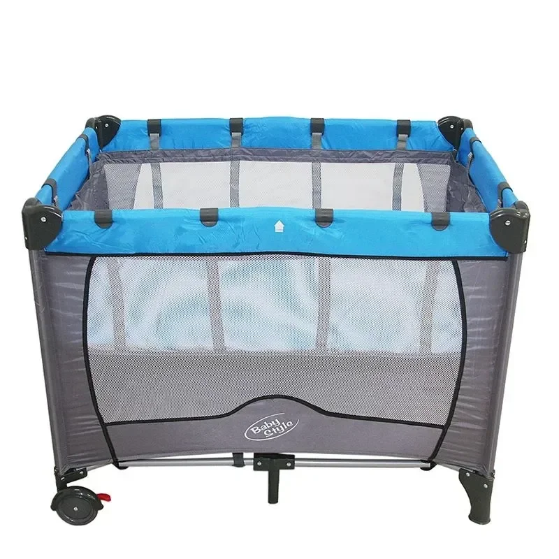 Berço Desmontável Compacto Liso Azul - Baby Style - 1