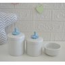 Kit Higiene Porcelana Baby Maternidade + Potes + Molhadeira - K015 Provençal Azul - 1