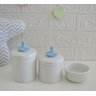Kit Higiene Porcelana Baby Maternidade + Potes + Molhadeira - K015 Provençal Azul - 1