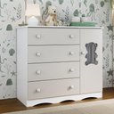 Ver imagem 1 de Cômoda Infantil 95cm 1 Porta com Vidro e 4 Gavetas Doçura Multimóveis Mp4494 Branco/off White