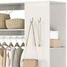Roupeiro Arara Closet 120 cm 2 Gavetas 14056 Off White Cristal Dmad - 8