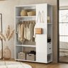 Roupeiro Arara Closet 120 cm 2 Gavetas 14056 Off White Cristal Dmad - 9