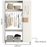Roupeiro Arara Closet 120 cm 2 Gavetas 14056 Off White Cristal Dmad - 4