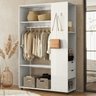 Roupeiro Arara Closet 120 cm 2 Gavetas 14056 Off White Cristal Dmad - 1