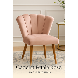Kit Cadeira Pétala Sala de Estar, Salão Beleza, Luxo Conforto e Elegância - Suede- (rose) - Jrc Móve - 1