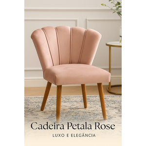 Kit Cadeira Pétala Sala de Estar, Salão Beleza, Luxo Conforto e Elegância - Suede- (rose) - Jrc Móve