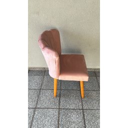 Kit Cadeira Pétala Sala de Estar, Salão Beleza, Luxo Conforto e Elegância - Suede- (rose) - Jrc Móve - 6