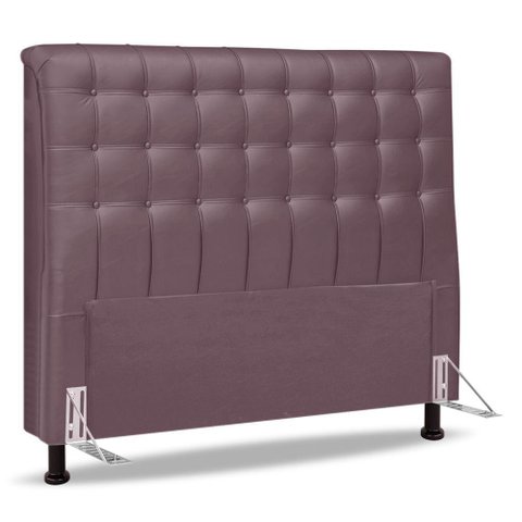 Cabeceira Cama Box Casal Queen Size Ciara 160cm Botonê com Frame Veludo Rosê