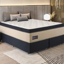 Ver imagem 1 de Cama Box Conjugado King com Colchão (193x78x203) Royal Blue Gazin Cr35301 Bege/azul