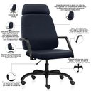 Ver imagem 2 de Cadeira de Escritório Giratória Diretor com Apoio de Cabeça Hub F02 Sintético Azul - Lyam Decor