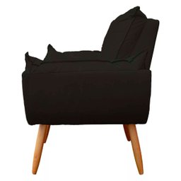 Poltrona Luxo Decorativa Estofada Fibra Confortável:preto - 3