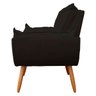 Poltrona Luxo Decorativa Estofada Fibra Confortável:preto - 3