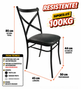 Ver imagem 5 de Kit 4 Cadeiras Catrina Luxo para Buffet e Eventos Aço Preto Estofado Macio Ramado Branco