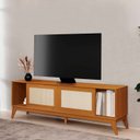 Ver imagem 7 de Rack para TV até 55 Polegadas 100% MDF 180cm Portas em Tela Rattan Andros Marrom Cedro