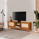 Ver mais imagens de Rack para TV até 55 Polegadas 100% MDF 180cm Portas em Tela Rattan Andros Marrom Cedro