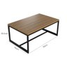 Mesa de Centro Decorativa 70x30,3x44 cm - Base de Aço Metalon Cor Preta - 5