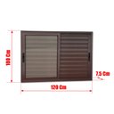 Ver imagem 2 de Veneziana Alumínio Elite 3 Folhas Moveis 100 x 120 V.Liso Marrom Corten Brimak