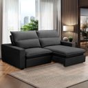 Ver imagem 1 de Sofa 2 Lugares Retrátil Reclinavel 200cm Veludo Grafite Andreza