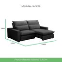 Ver imagem 3 de Sofa 2 Lugares Retrátil Reclinavel 200cm Veludo Grafite Andreza