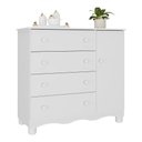 Ver imagem 2 de Cômoda Infantil 95cm 1 Porta e 4 Gavetas Dengo Multimóveis Mp4439 Branco Branco