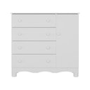 Ver imagem 4 de Cômoda Infantil 95cm 1 Porta e 4 Gavetas Dengo Multimóveis Mp4439 Branco Branco