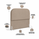 Ver imagem 3 de Cabeceira Cama Box Queen 160cm Orgânica Londres Linho Cru Capuccino