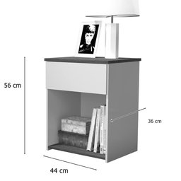 Mesa de Cabeceira Jasmim cor Off White Freijó - 3