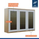 Ver imagem 2 de Armário para Cozinha 3 Portas Detalhe em Vidro 120cm Itália