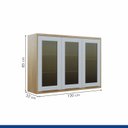 Ver imagem 4 de Armário para Cozinha 3 Portas Detalhe em Vidro 120cm Itália