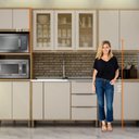 Ver imagem 5 de Armário para Cozinha 3 Portas Detalhe em Vidro 120cm Itália