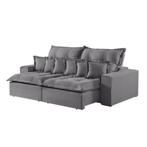 Sofá 2 Lugares Retrátil e Reclinável Linho M-144 Martins Cinza