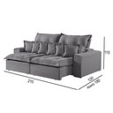 Ver imagem 3 de Sofá 2 Lugares Retrátil e Reclinável Linho M-144 Martins Cinza