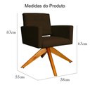 Ver imagem 5 de Poltrona Decorativa Camila Pés Madeira Giratório Suede Marrom - DS Estofados