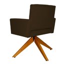 Ver imagem 4 de Poltrona Decorativa Camila Pés Madeira Giratório Suede Marrom - DS Estofados