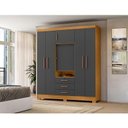 Ver imagem 6 de Guarda Roupa Casal Imperial Carvalho Americano Grafite - Incorplac