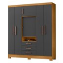 Ver imagem 1 de Guarda Roupa Casal Imperial Carvalho Americano Grafite - Incorplac