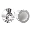 Ver imagem 6 de 3 Acabamento em Metal Cromado para Registro Padrão Deca 16 Estrias Modelos Gaveta e Pressão