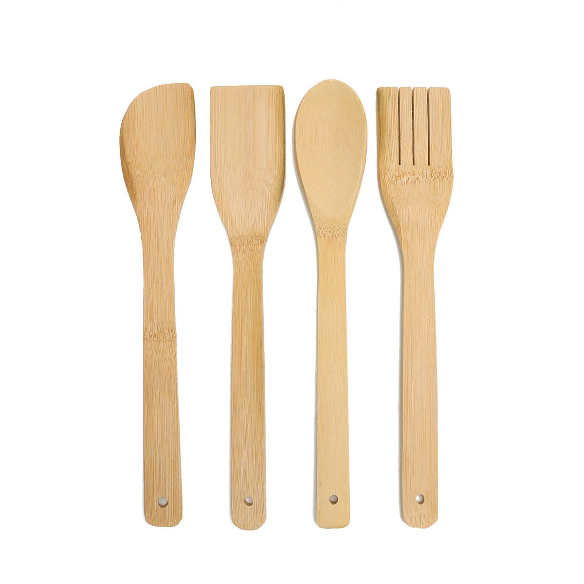 Conjunto de Utensílios para Cozinha de Bambu - 4 Peças Mek