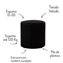 Ver imagem 3 de Puff Triunfo Viena Tecido Veludo Pé de Plastico:preto