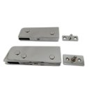 Ver imagem 1 de Kit dobradiças + pivôs para porta pivotante de vidro temperado blindex - Cromado