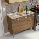 Ver imagem 4 de Armário de Cozinha Compacta 165cm com Pia Rustic Emilly Madesa 06 Rustic