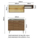 Ver mais imagens de Armário de Cozinha Compacta 165cm com Pia Rustic Emilly Madesa 06 Rustic