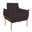 Ver imagem 4 de Poltrona Decorativa Luxo Recepção Clínica Estética Dourado Cor:cinza