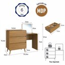 Ver imagem 6 de Cômoda Penteadeira com 3 Gavetas Curve Marrom/Carvalho Xingu