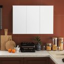 Ver imagem 1 de Armário Aéreo Évora 100cm 3 Portas MDP MDF Branco EJ Móveis