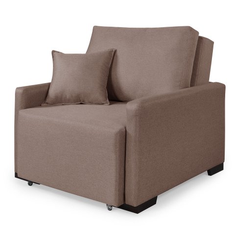 Poltrona Moderna Retrátil Linho Design Clean Pés Madeira