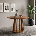 Ver imagem 5 de Mesa de Jantar Pitanga 4 Lugares Redonda Tampo MDF 109cm Cinamomo Marrom Milani Movelaria