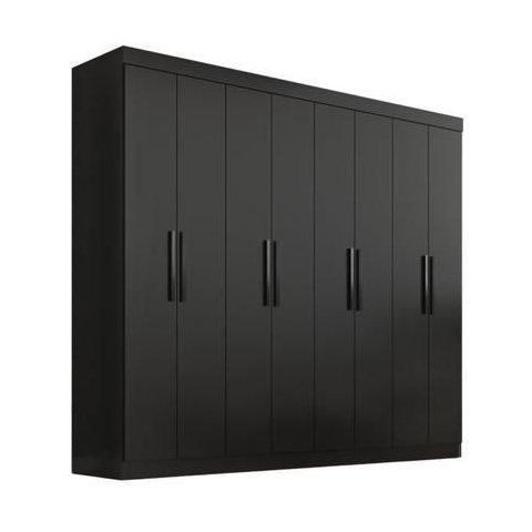 Guarda Roupa Espaçoso 08 Portas e 04 Gavetas Lisboa - Onix Preto