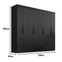 Ver imagem 4 de Guarda Roupa Espaçoso 08 Portas e 04 Gavetas Lisboa - Onix Preto