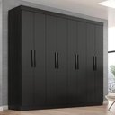 Ver imagem 2 de Guarda Roupa Espaçoso 08 Portas e 04 Gavetas Lisboa - Onix Preto